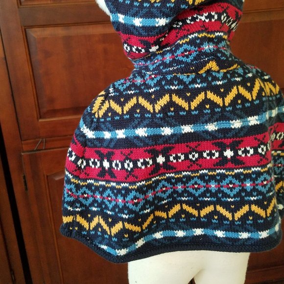New Children's Place Girl's Knitted Winter Cape Poncho Size 3 - Picture 4 of 4